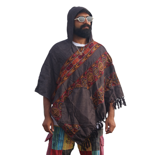 Ash Black Rave Poncho