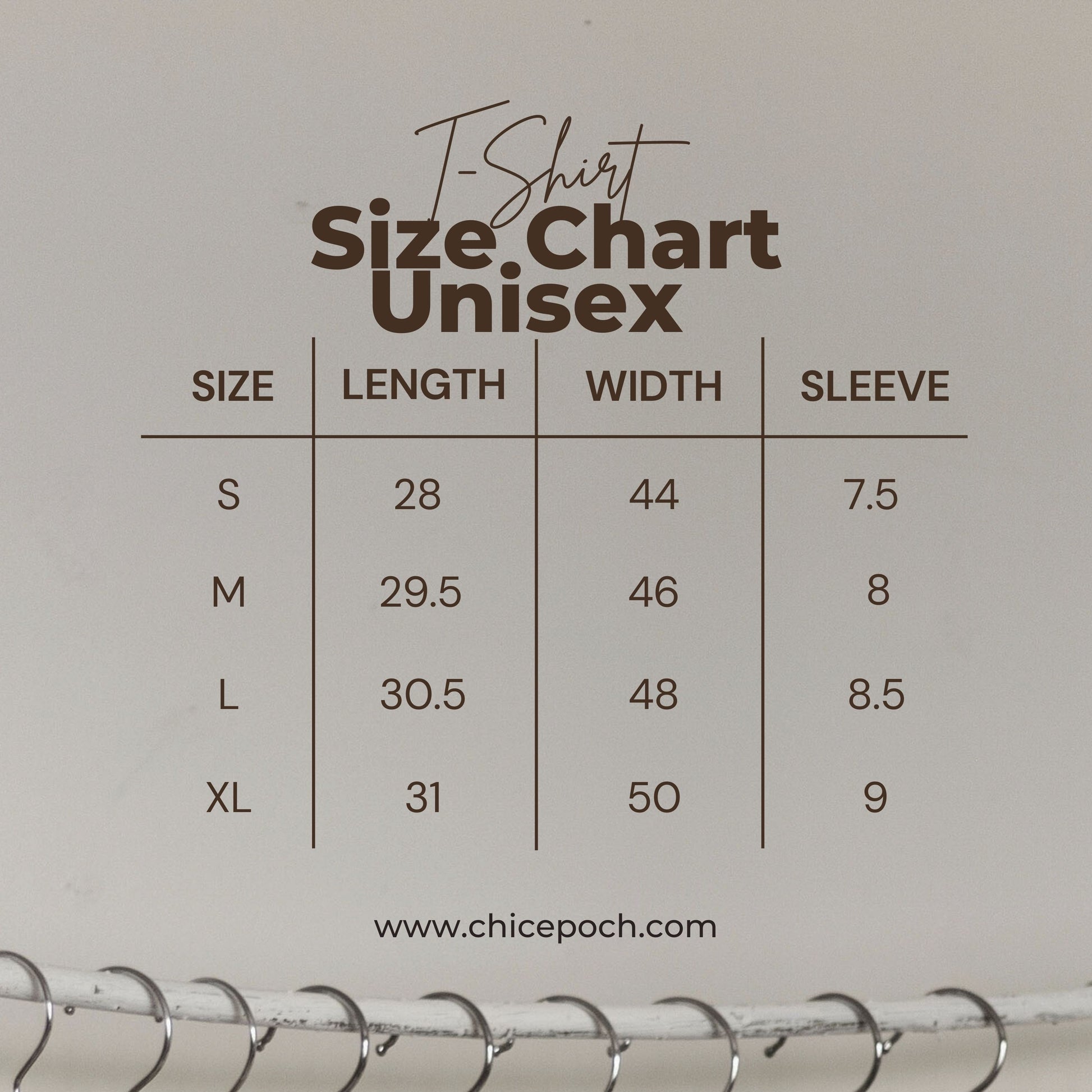 Hemp Shirt Size Chart